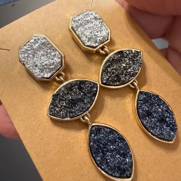 Baublebar Sugarfix Faux Druzy Triple Tier Drop Earrings - Picture 5 of 6